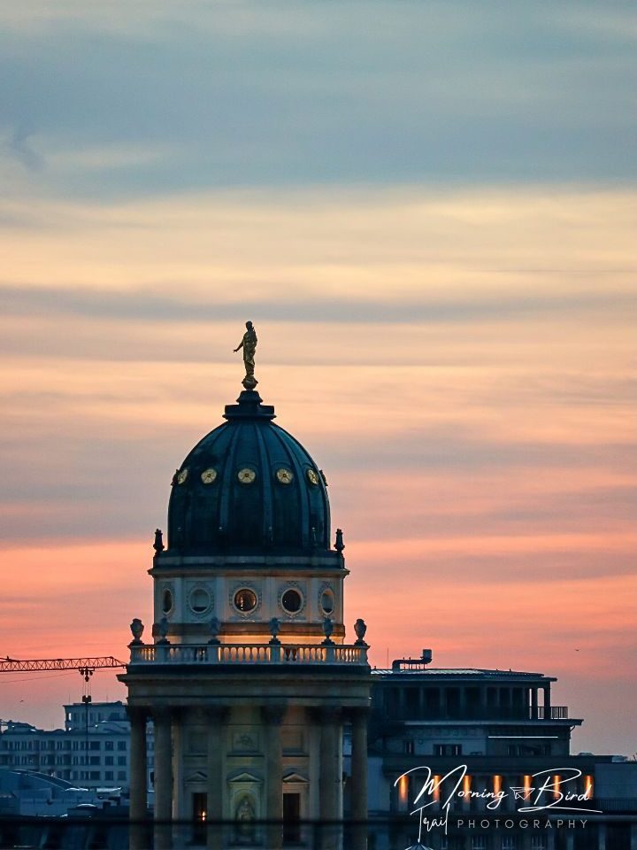 Sunset from the Humboldt Forum looking at Gendarmenmarkt