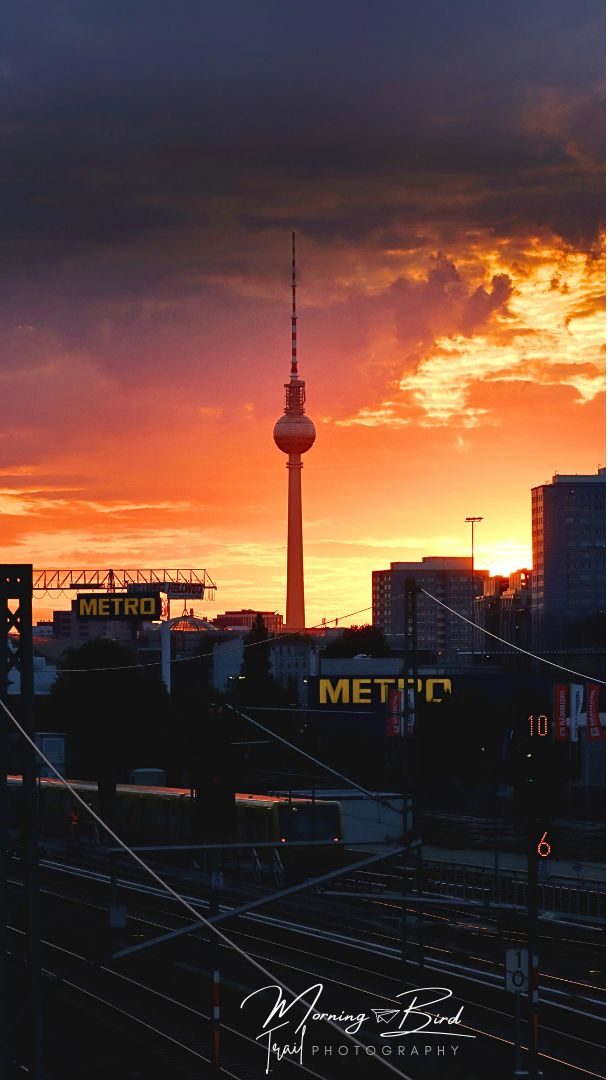 Berlin Sunset from Warschauer Straße with the TV tower